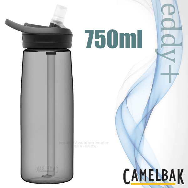 【美國 CAMELBAK】eddy+ 多水吸管水瓶RENEW 750ml.運動水壺.休閒壼/專利咬嘴設計/CB24650 炭黑✿30E010